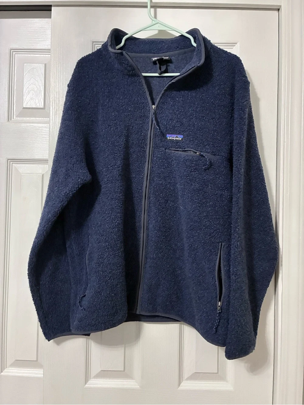 Patagonia Navy Fleece Full-Zip Jacket Size L